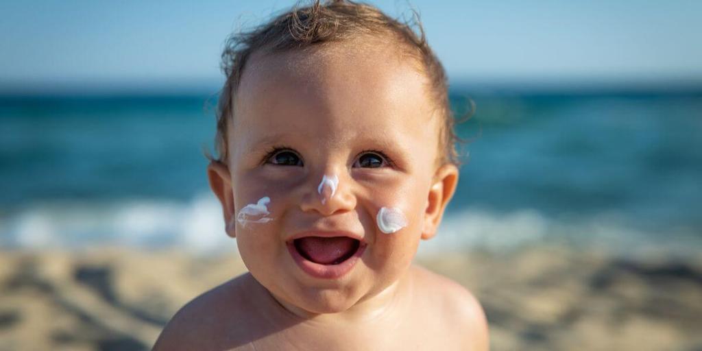 Babies sales wearing sunscreen