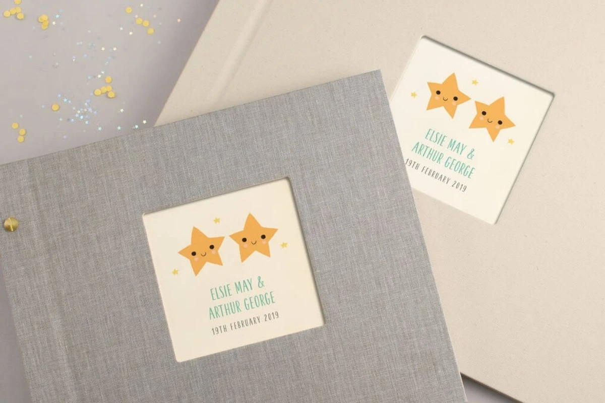 Personalized Baby Twins Stars Photo Album