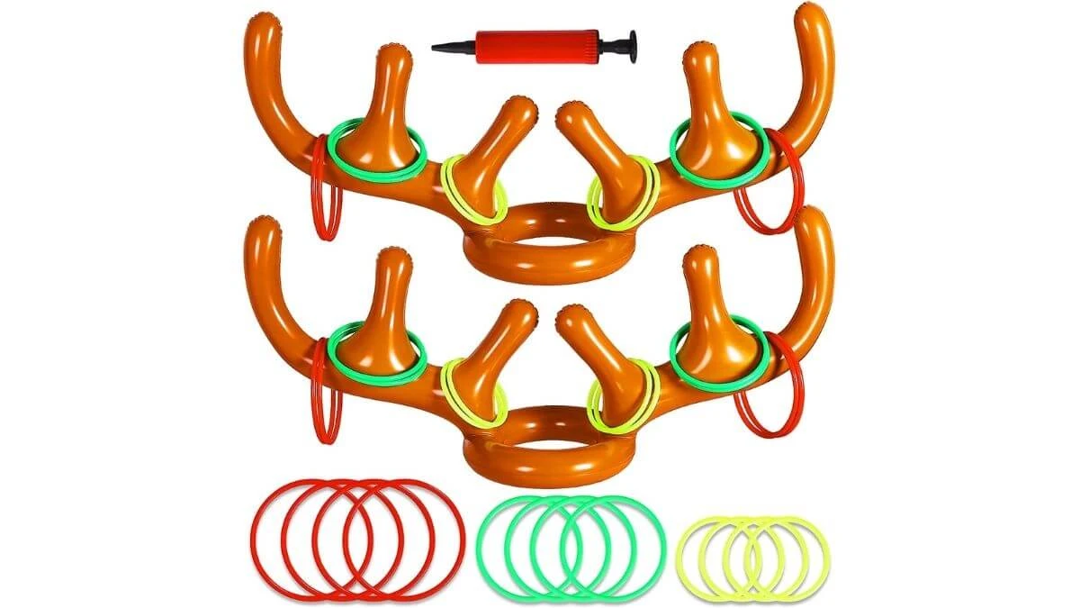 Max Fun Christmas Party Game Antler Ring Toss Game