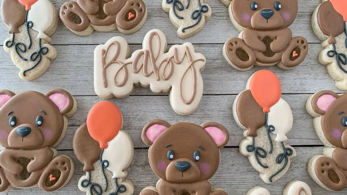 Teddy bear girl baby shower