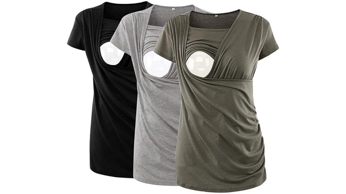 Ecavus 3-Pack Maternity Nursing Tops