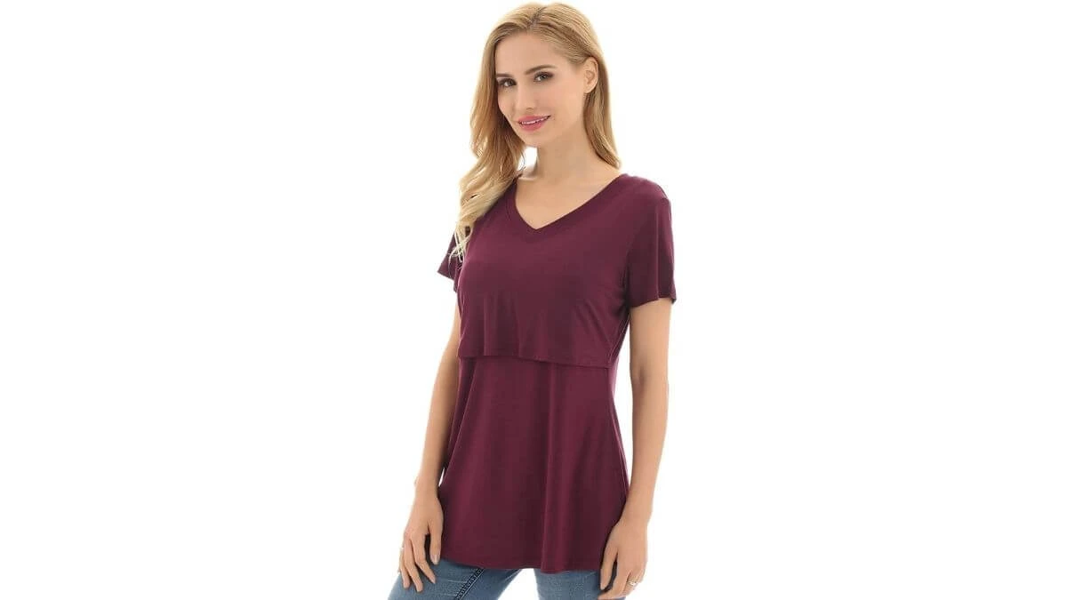 Bearsland 3 Packs V Neck Nursing Tops