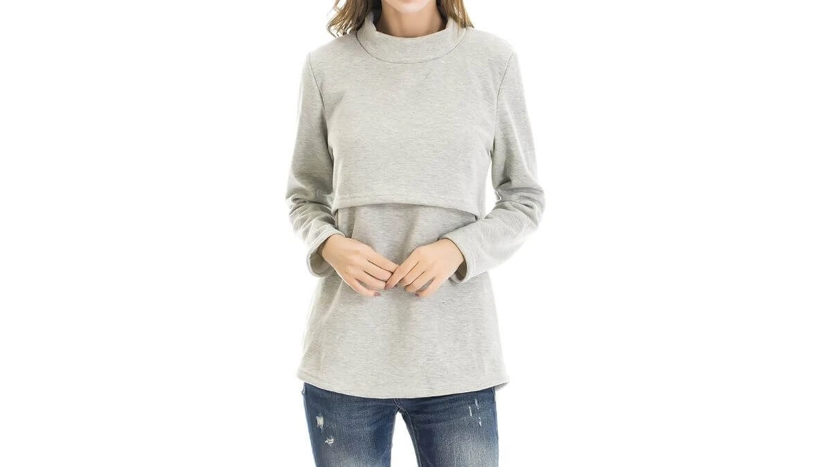 Smallshow Long-Sleeve Fleece Nursing Top