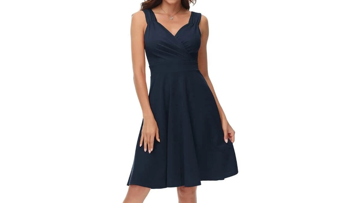 GRACE KARIN Sleeveless Wrap V-Neck A-line Nursing Dress