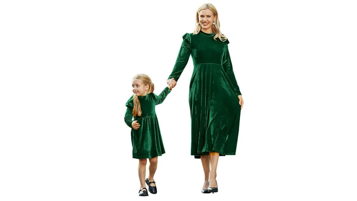 PopReal Mommy and Me Dresses Vintage Velvet