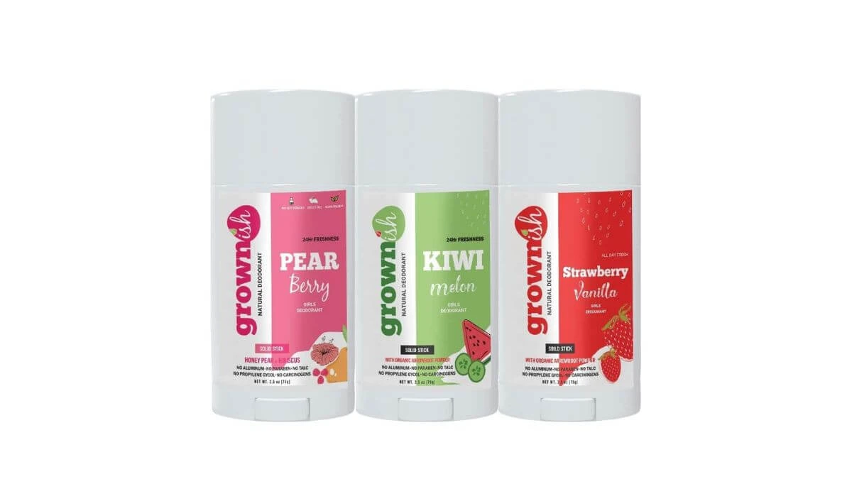 Grownish Deodorant for Kids 8 and Up (Pack of Three)