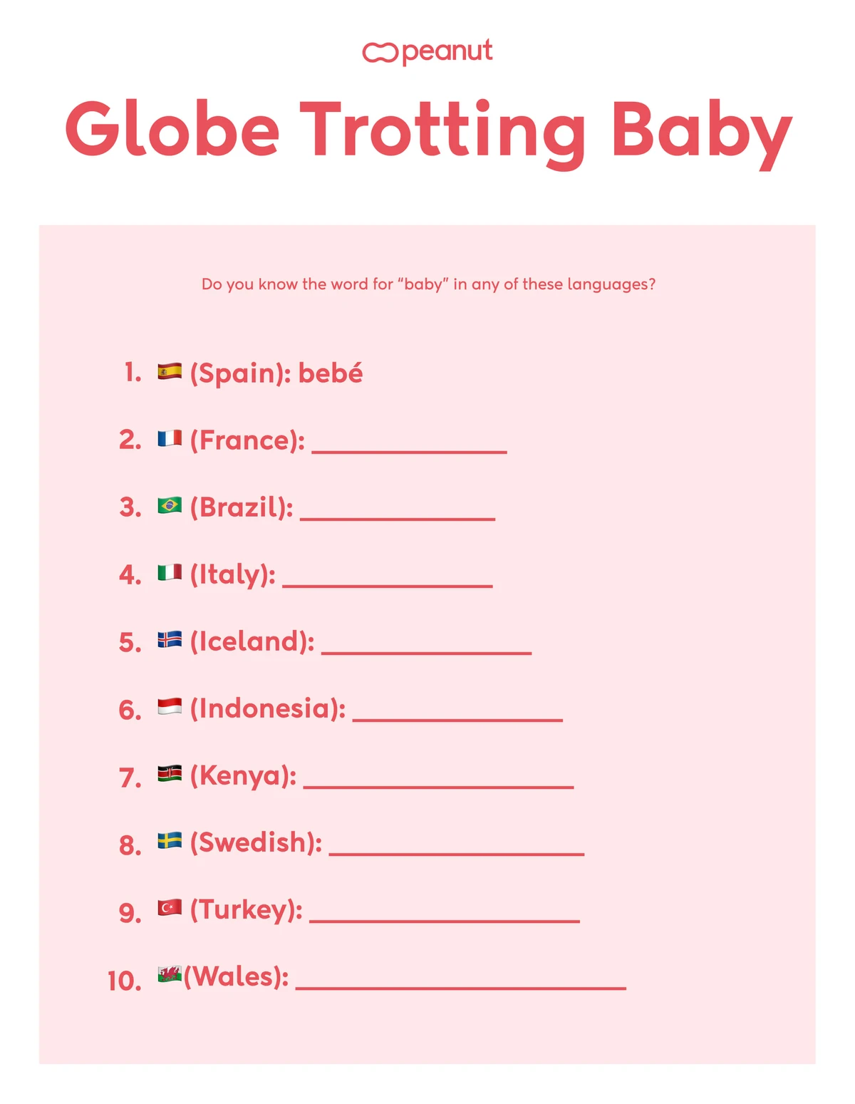 Free Printable Baby Shower Games - Globe Trotting Baby