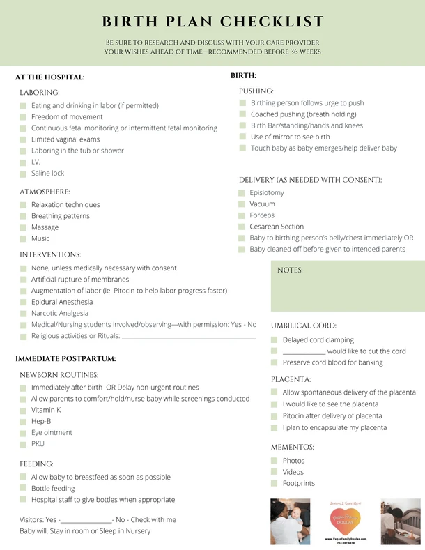 birth plan template examplet