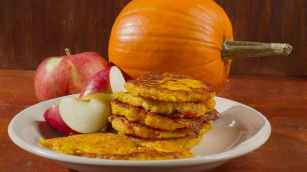 Pumpkin and apple pancakes