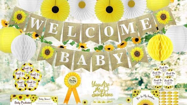 Sunflower baby shower theme for a girl
