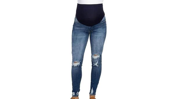 LowProfile Distressed Maternity Jeans