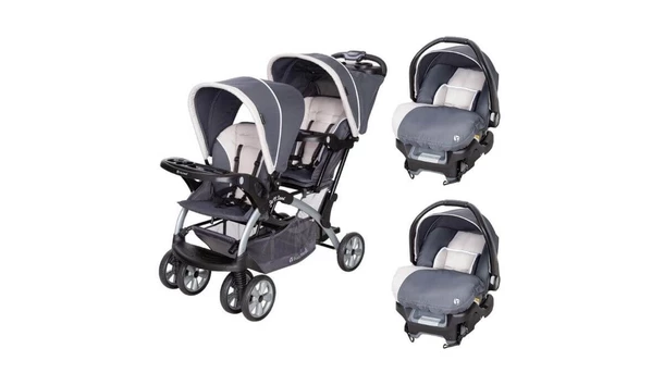 Baby Trend Sit N’ Stand Double Stroller with Car Seats