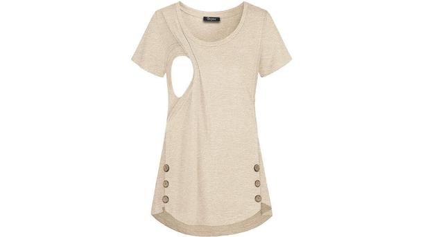 Quinee Casual Button Side Nursing Top