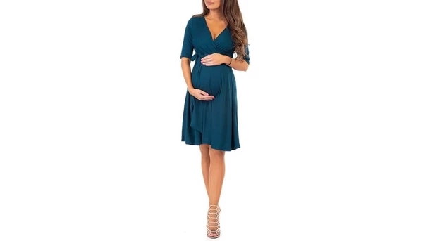 Sosolism Comfy Maternity Nursing Dresses Pregnant Women Dress with Breastfeeding Access 