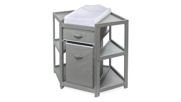 Badger Basket Store Diaper Corner Changing Table with Pad