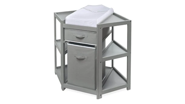 Badger Basket Store Diaper Corner Changing Table with Pad