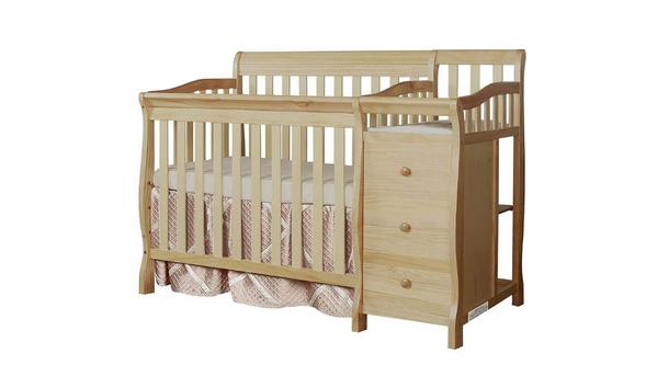 Dream On Me Jayden 4-in-1 Mini Convertible Natural Wood Baby Crib