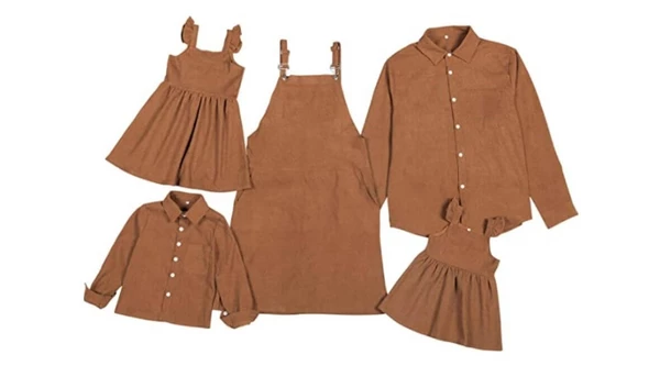 CALLA DREAM Family Matching Corduroy Suspender Skirt and Shirt