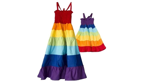 Mommy and Me Dresses Rainbow