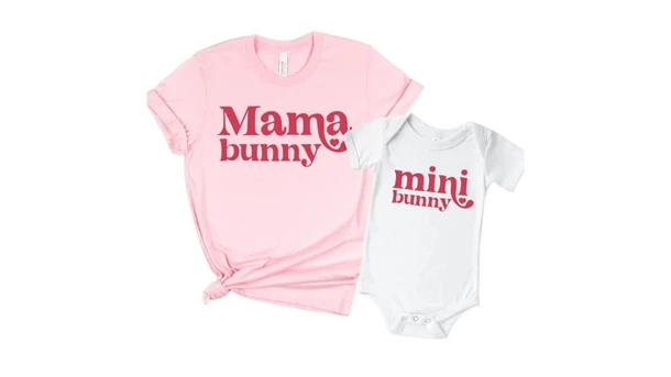 Mama Bunny, Mini Bunny Mommy and Me Easter Outfits