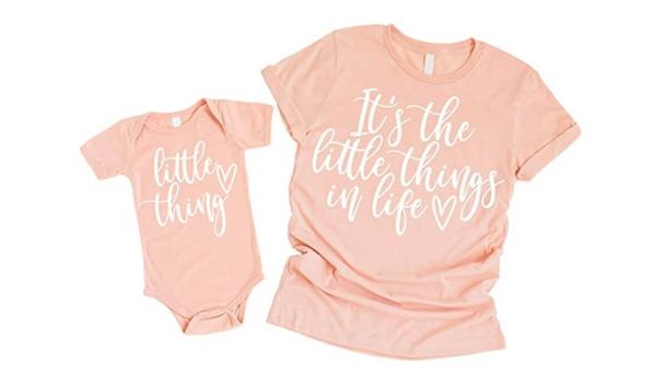Olive Loves Apple It’s The Little Things Cursive Mommy & Me Matching Outfits
