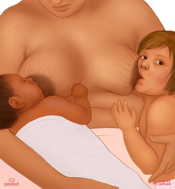Upright breastfeeding positions
