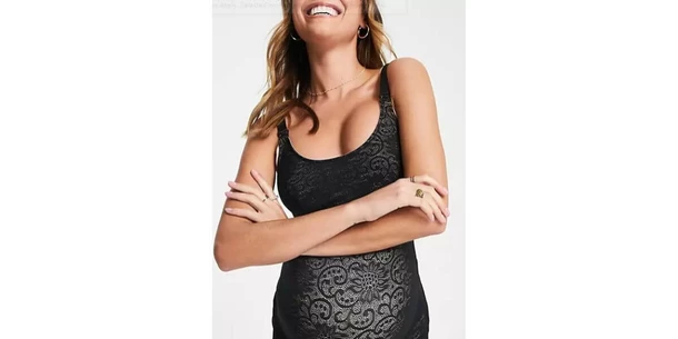 Maternity Lingerie - Lindex Super Soft Nylon Blend Barely-there Lace Over-the-Bump Maternity Brief