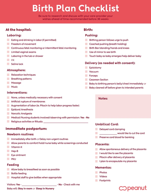 birth plan template free