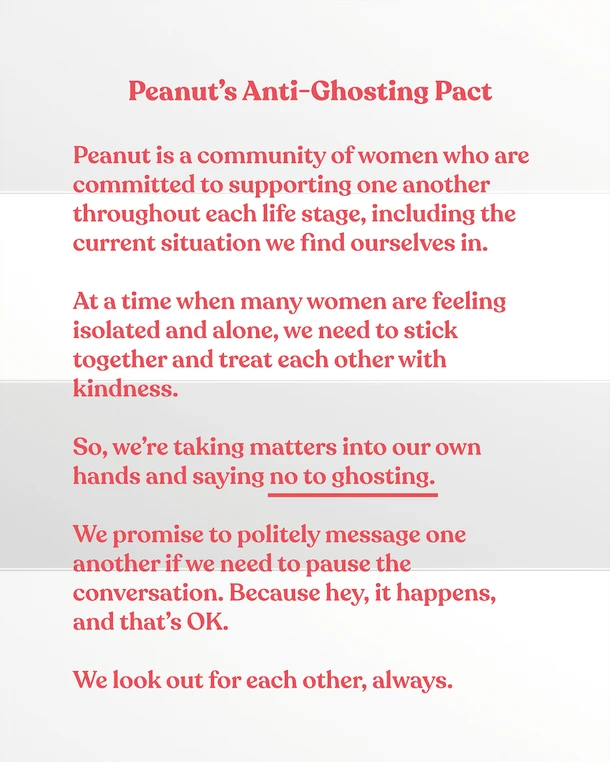 Peanut’s Anti-Ghosting Pact