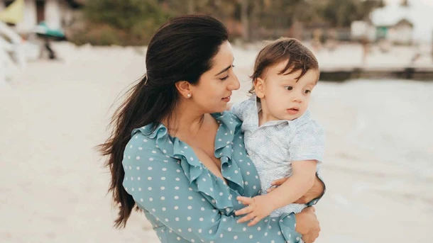 Victoria Lamson and her son