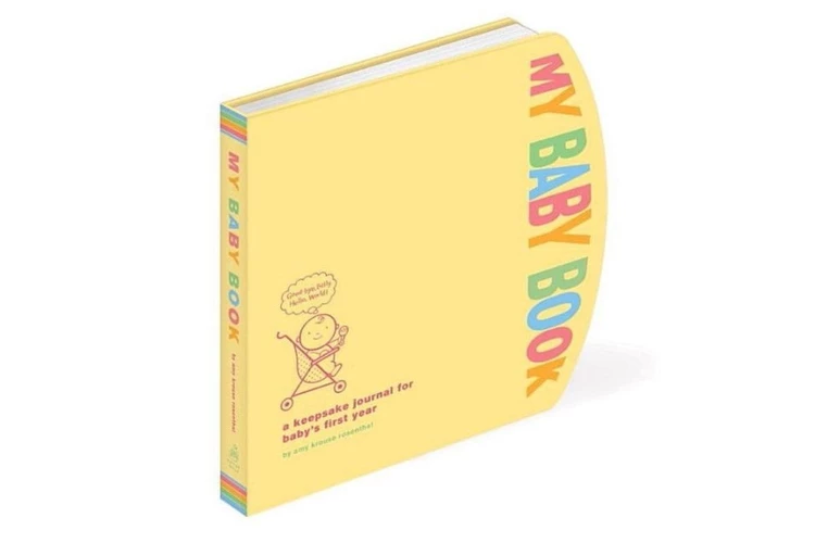 Next Baby Memory Book w/Keepsake Box & 30 Monthly & Baby First Milestone Stickers - Gender Neutral First Year Scrapbook Journal 