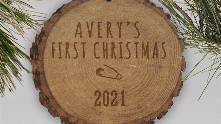 Baby’s First Christmas Wood Personalized Ornament