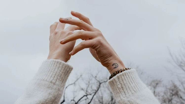 Mother daughter tattoos Crescent moons