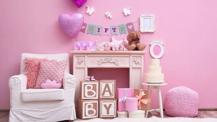 Pretty in pink girl baby shower