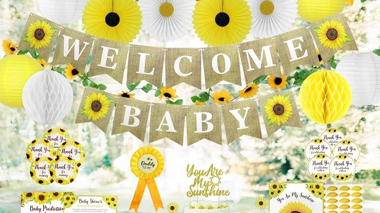 Tema de baby shower de girasol para niña