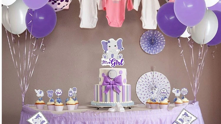 Baby shower morado para niñas