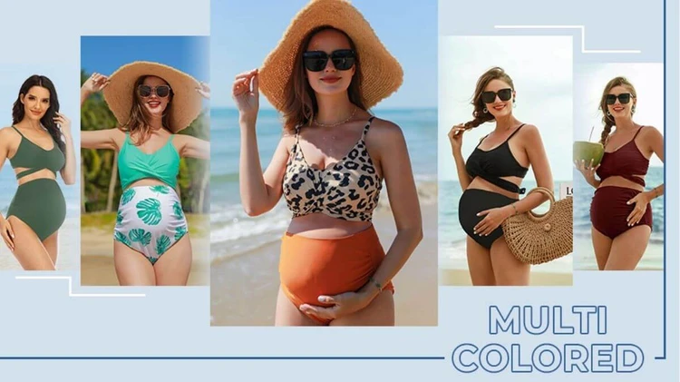 Criss-cross high-waisted maternity swimsuit