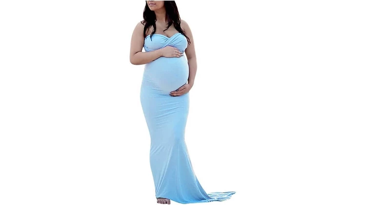 Strapless Sleek Maxi Maternity Dress