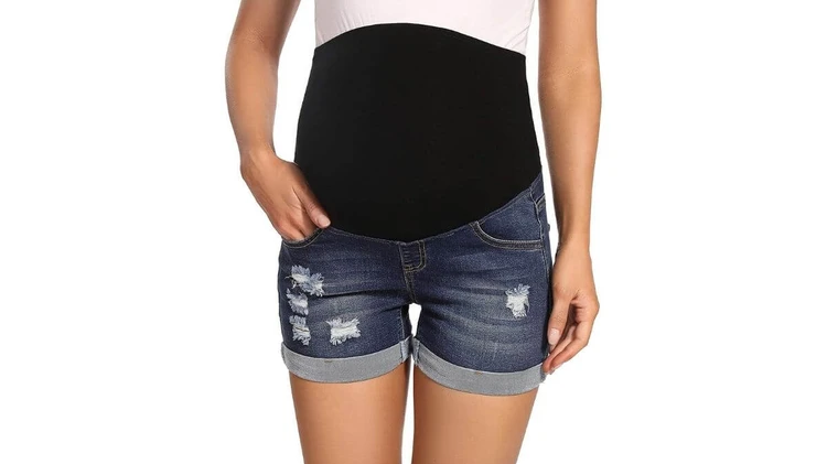 Foucome Maternity Jean Shorts