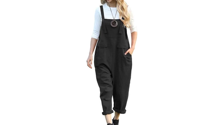 YESNO Loose Overalls with Pockets