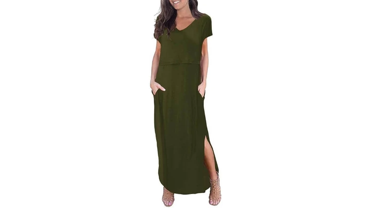 Smallshow Split Maxi Nursing Dress