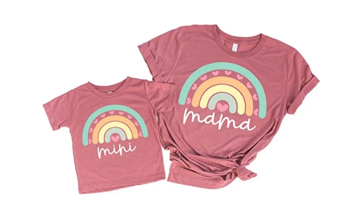 Mommy & Me Matching Mama Mini Rainbow Shirts