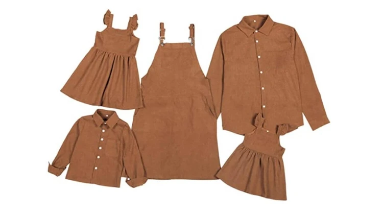 CALLA DREAM Family Matching Corduroy Suspender Skirt and Shirt