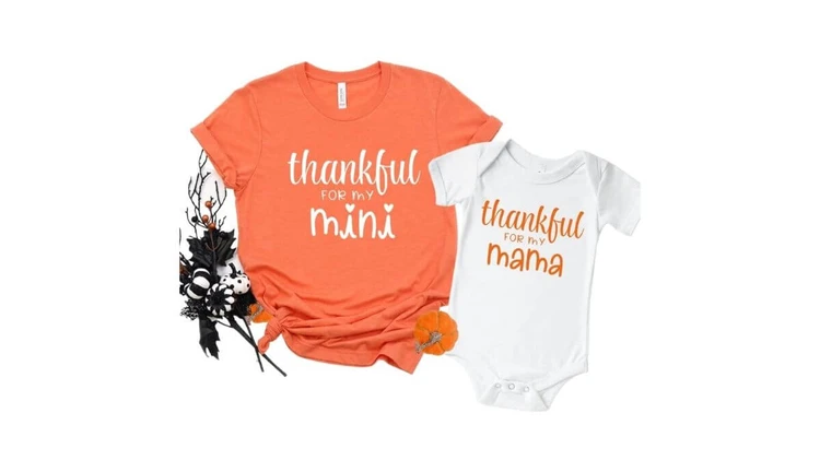Thankful For My Mama Mini Mommy and Me Thanksgiving Outfit