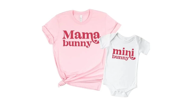 Mama Bunny, Mini Bunny Mommy and Me Easter Outfits