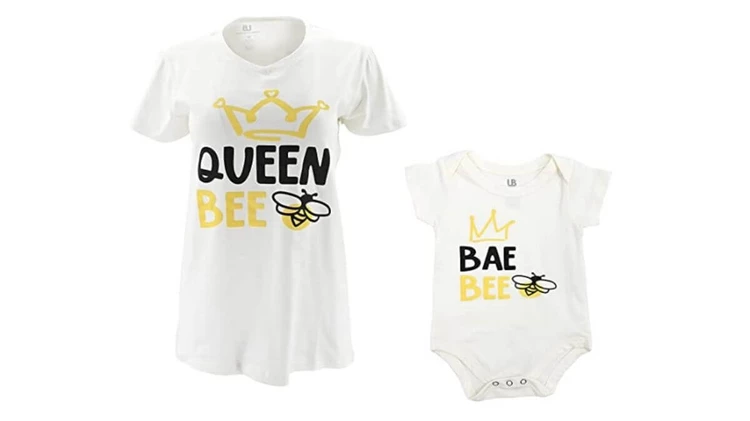 Unique Baby Queen Bee Mommy and Me Matching Shirt