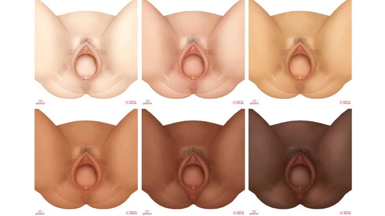 Vaginal delivery on different skin tones