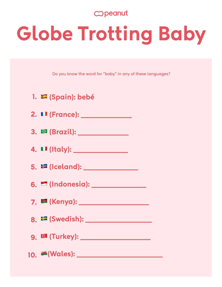 Free Printable Baby Shower Games - Globe Trotting Baby
