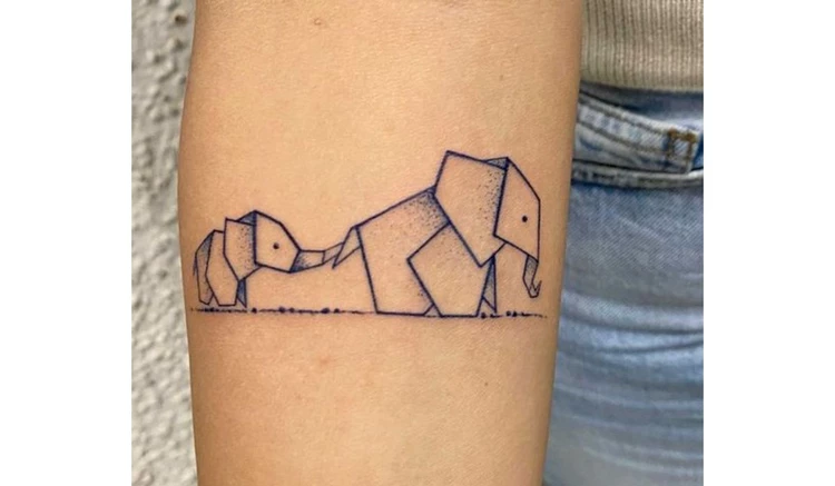 geometry tattoos for mother and son
