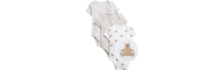 GAP unisex-baby 3-pack First Favourite Short Sleeve Bodysuit